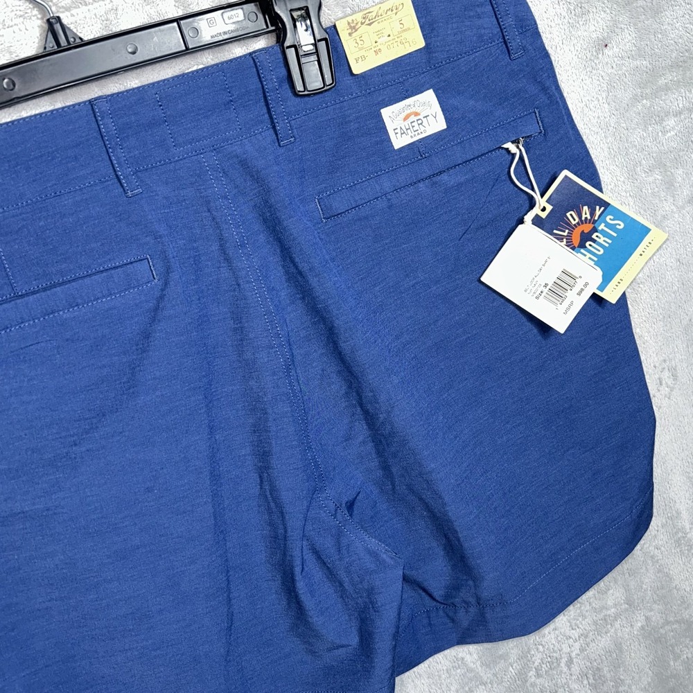 Faherty Belt Loop All Day Shorts 5 blue Mens Size 35 NWT $98